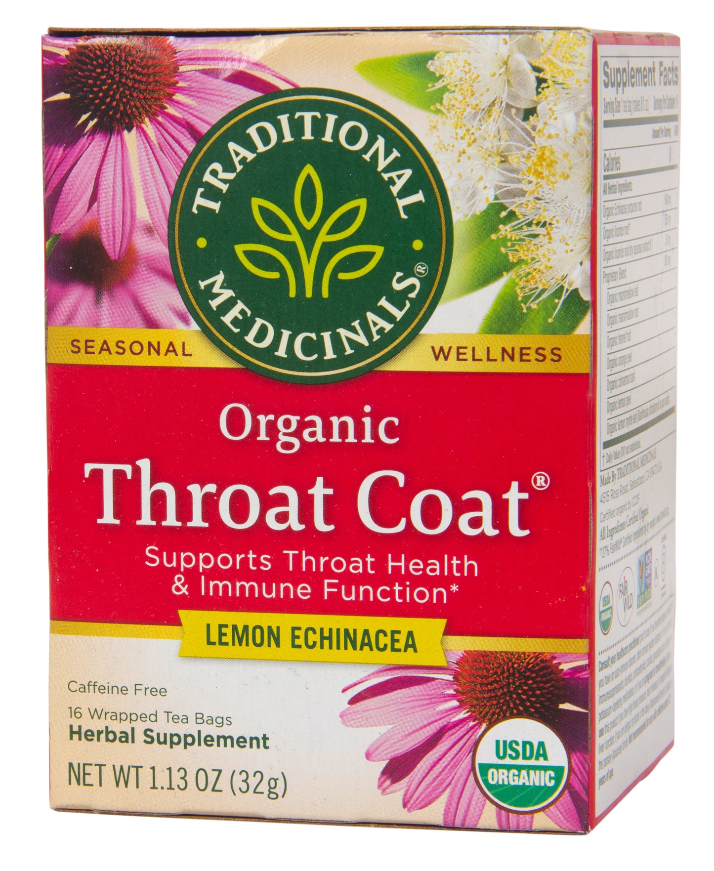 Throat Coat, Lemon Echinacea, Tea, Organic