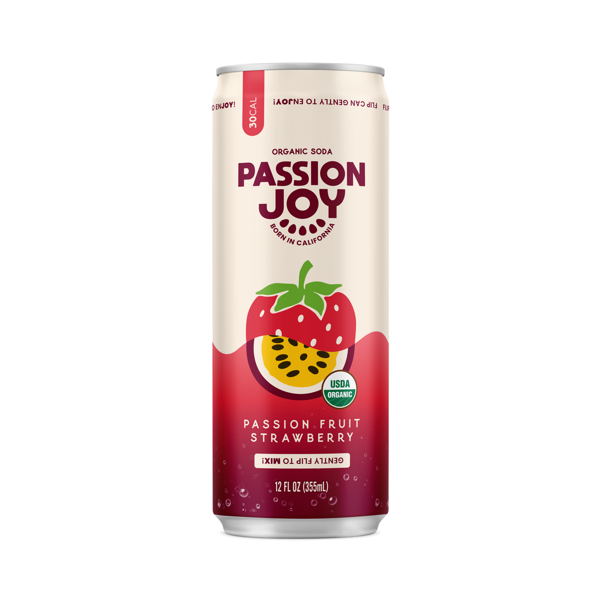 Sparkling Beverage, Passion Fruit Strawberry, Organic