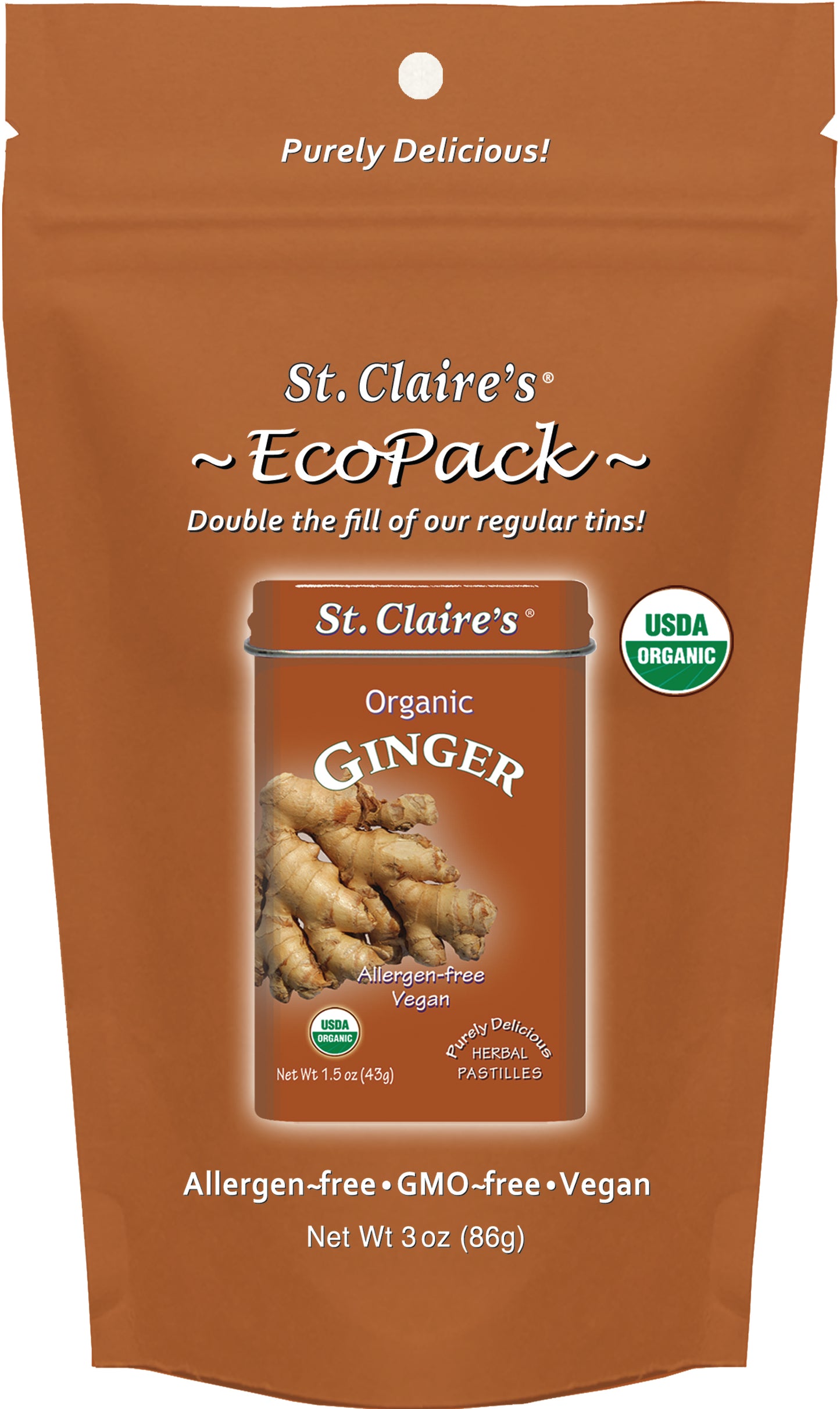 Ginger, Pastilles, Organic