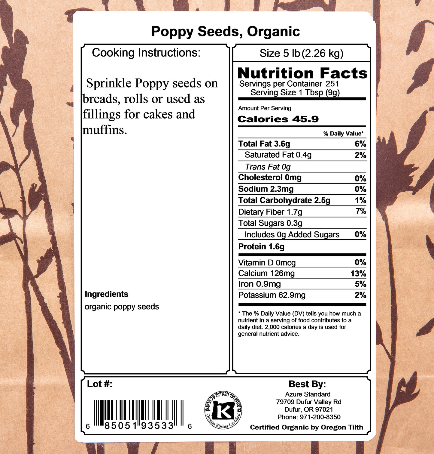 Poppy Seeds, Organic