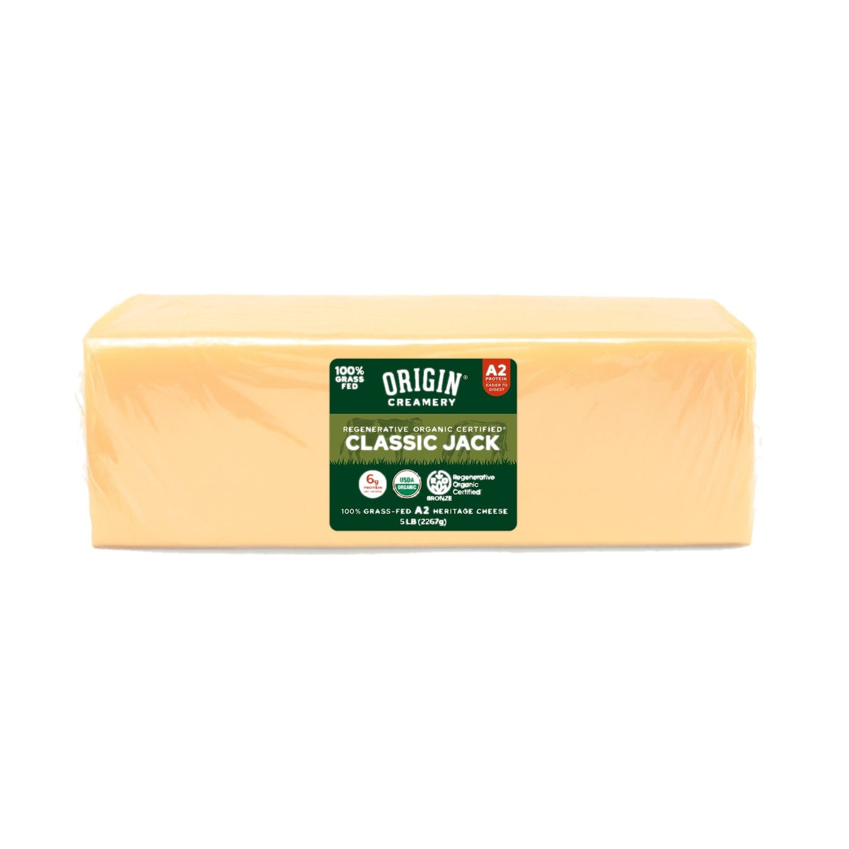 A2 Classic Jack Cheese Block, Organic