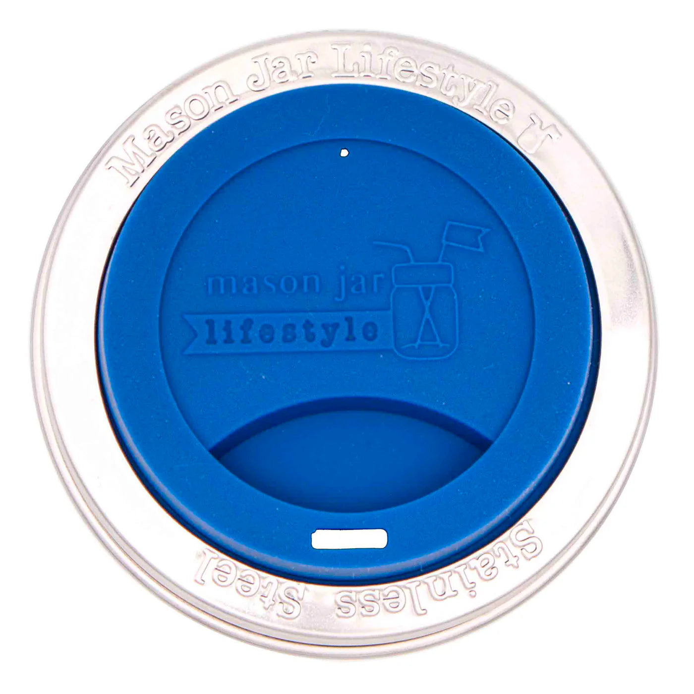 Silicone Drinking Lid with Stainless Steel Band Regular Mouth