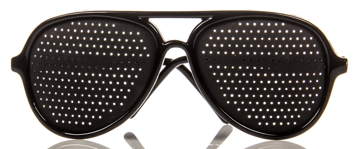 Pinhole Glasses, Adult, Black Frame