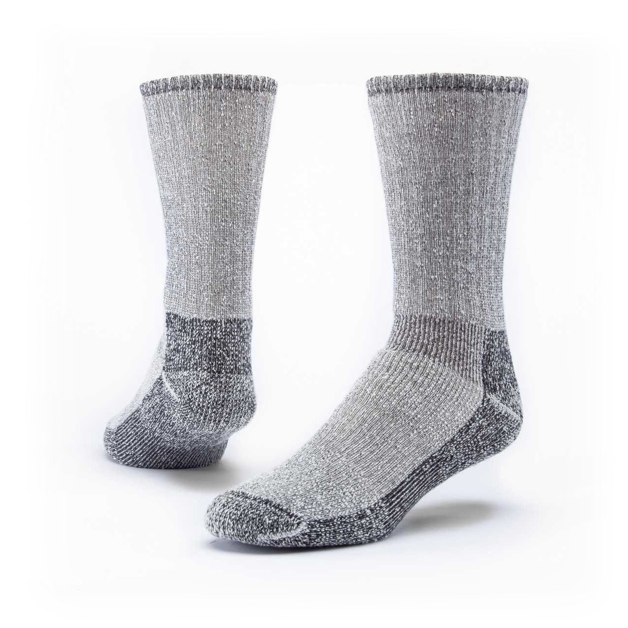 Wool Socks, Mountain Hiker, Black/Grey, Adult 9-11, Organic
