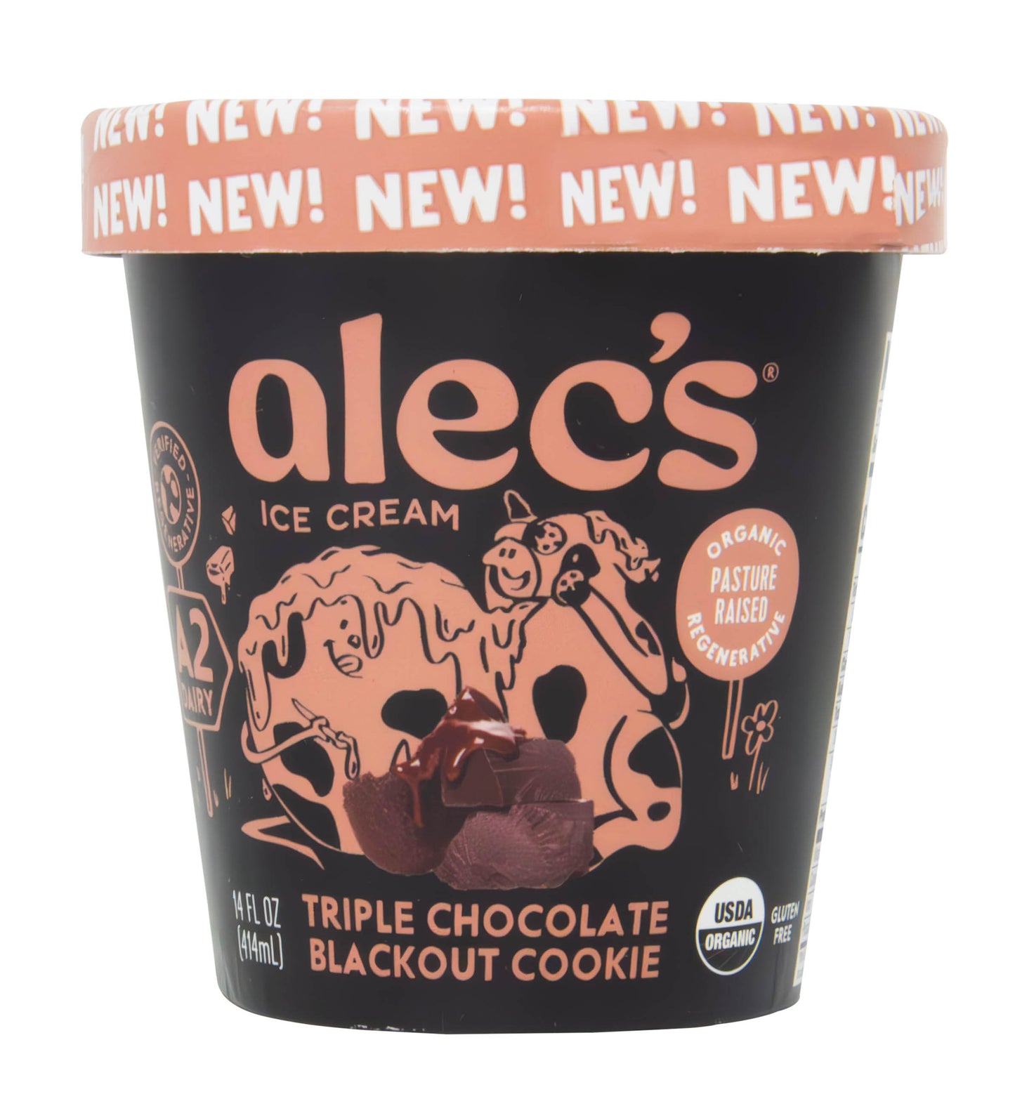 Ice Cream, Triple Chocolate Blackout Cookie, A2, Organic