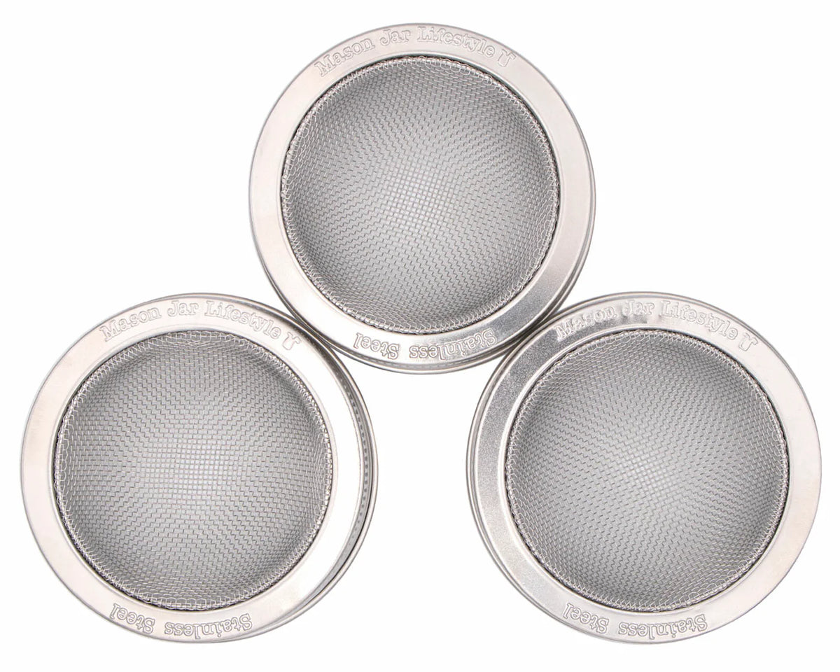 Stainless Steel Sprouting Lids, Wide Mouth
