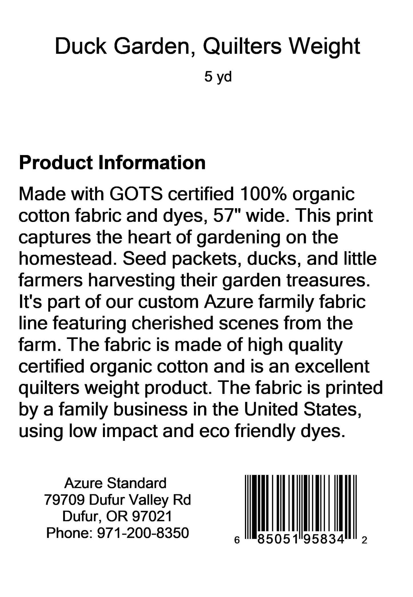 Duck Garden, Quilters Weight