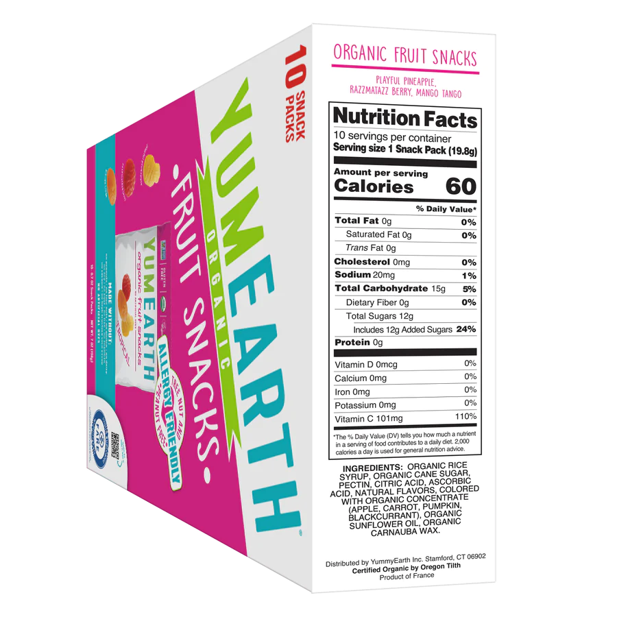 Fruit Snacks, Tropical, Snack Pack, Organic