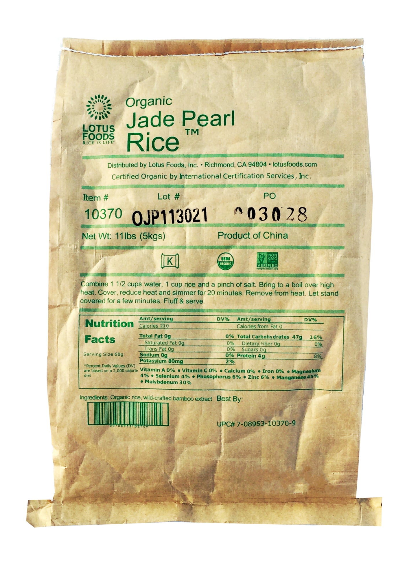 Rice, Jade Pearl, Organic