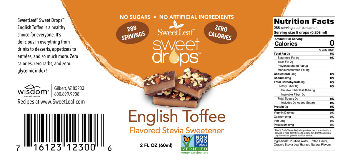 Stevia Clear Liquid, English Toffee