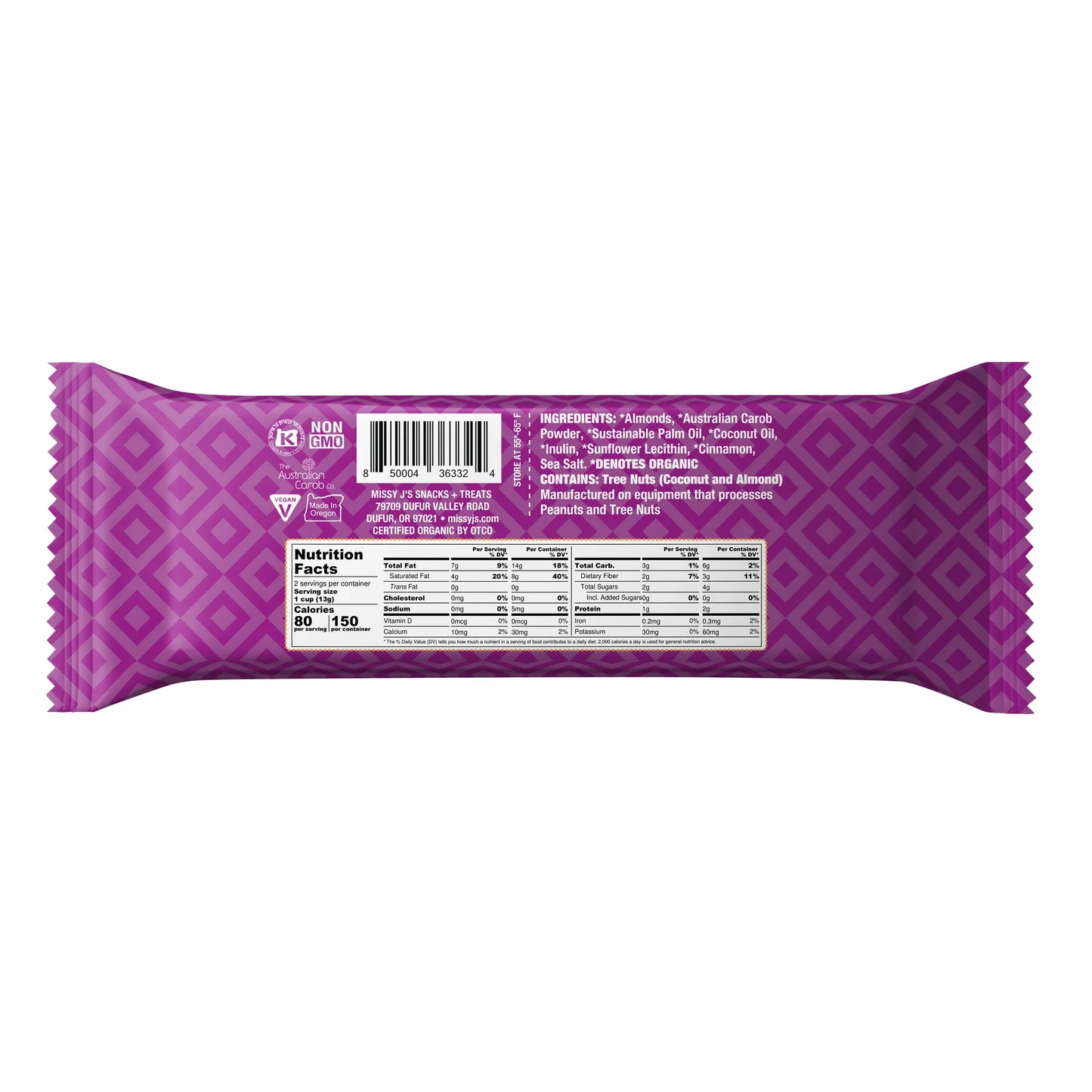 Dark Delight Carob Cup, Unsweetened Almond Butter, Organic
