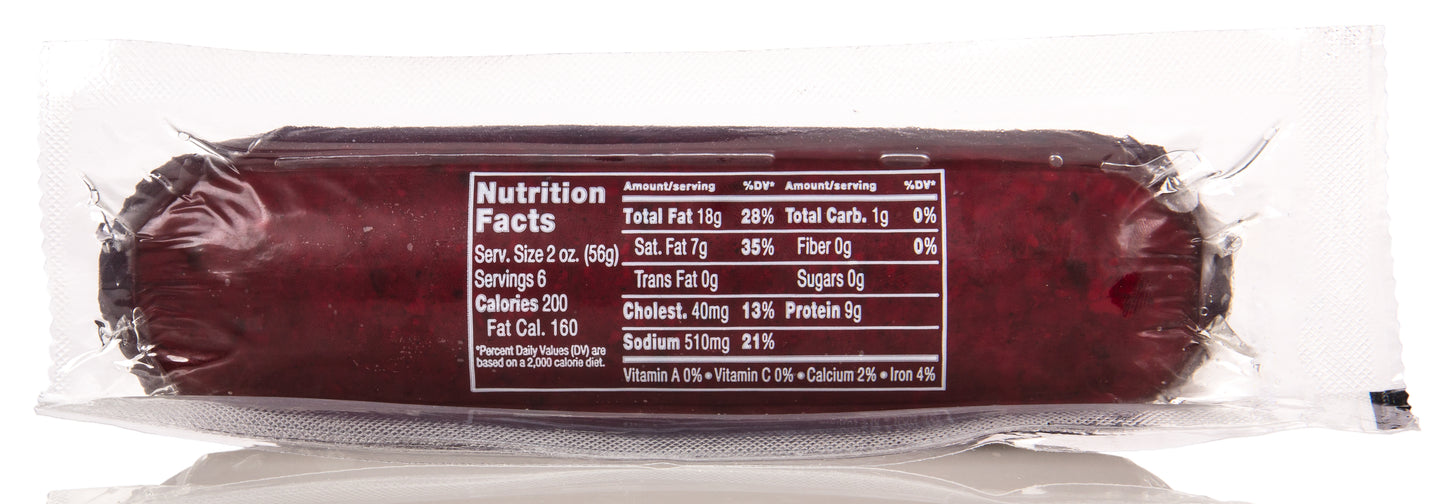 Beef Summer Sausage with Jalapeno, Frozen, Organic