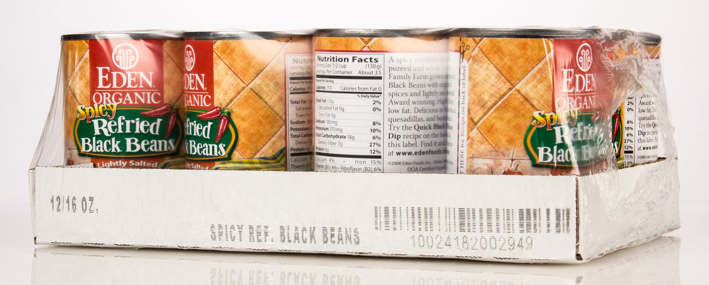 Spicy Refried Black Beans, Organic
