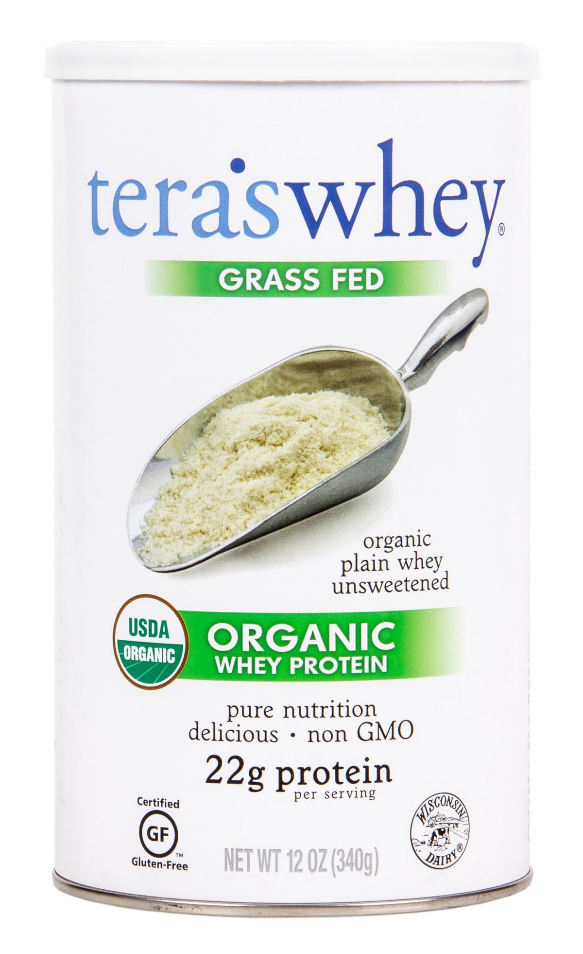 Whey Protein Powder, Grass-fed, Plain, Unsweetened, Organic