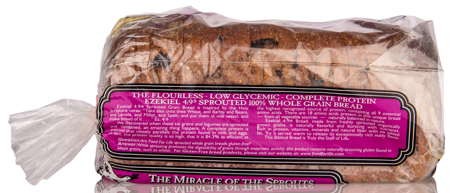 Cinnamon Raisin Ezekiel Bread, Frozen, Organic