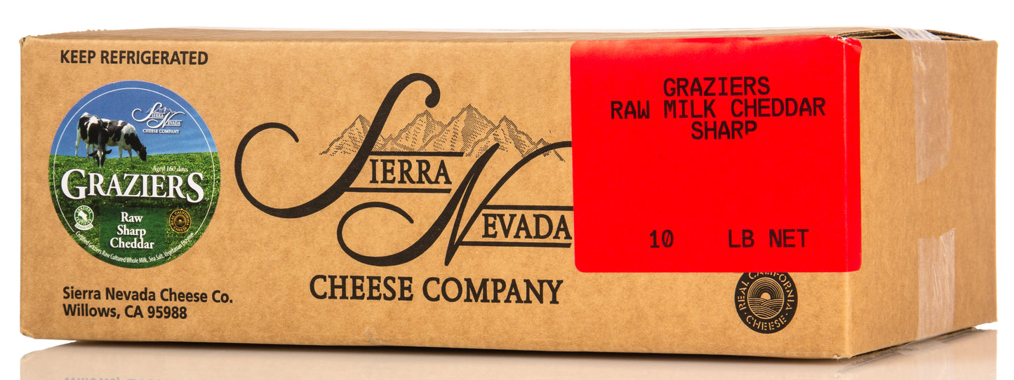 Graziers, Sharp Cheddar, Raw, Grass-Fed, Pastured, Random Weight