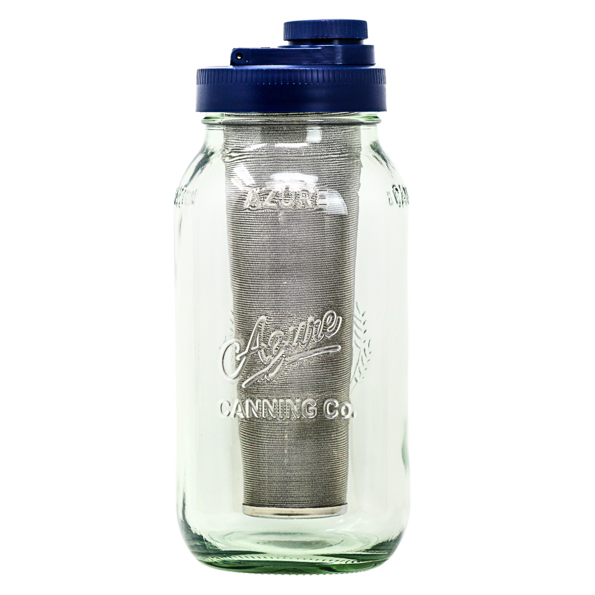 Cold Brew Coffee Maker Kit, 1/2 Gallon Jar, Wide Mouth, Blue