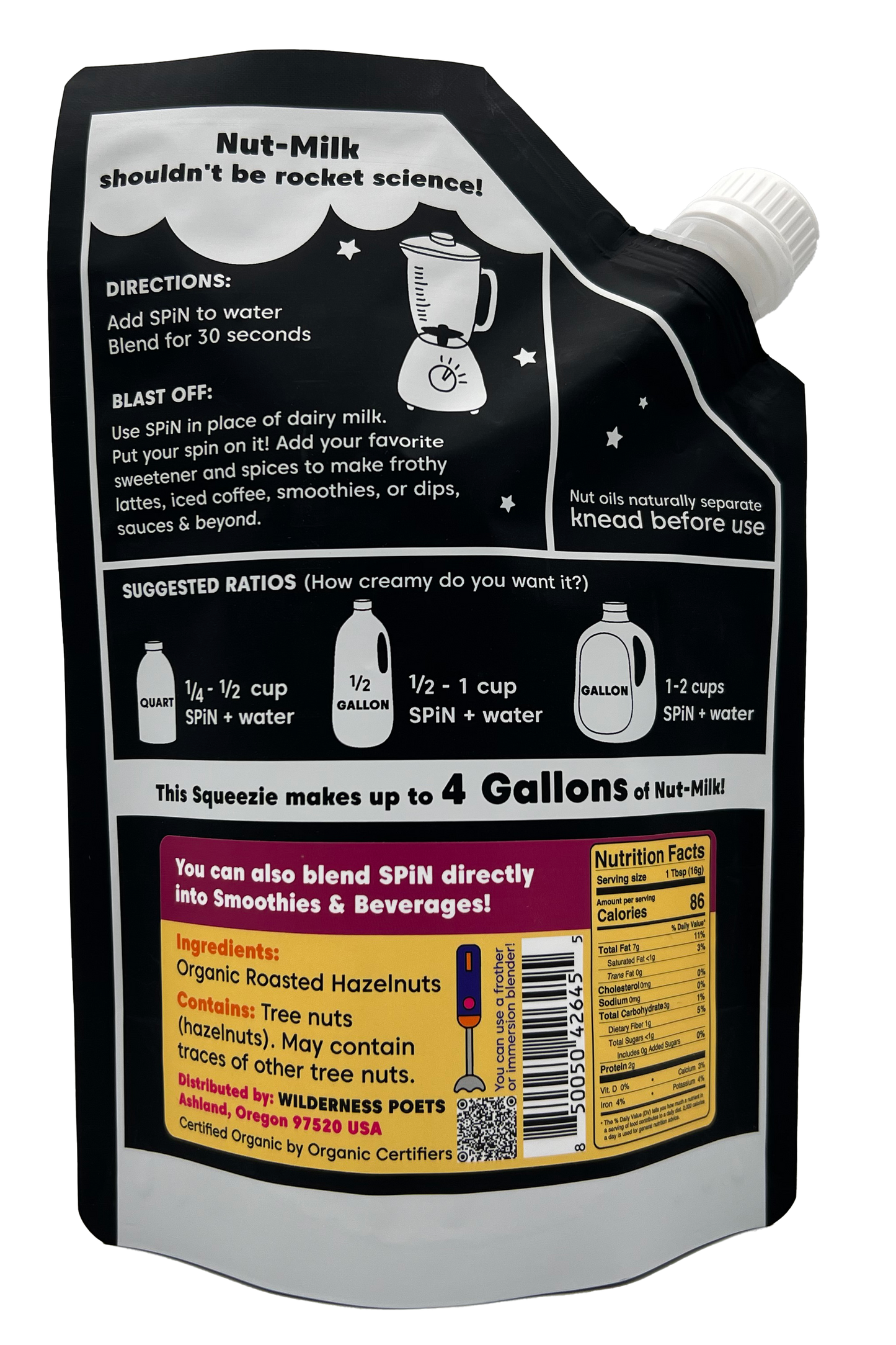@Hazelnut Milk & Cream Concentrate, Unsweetened, Organic