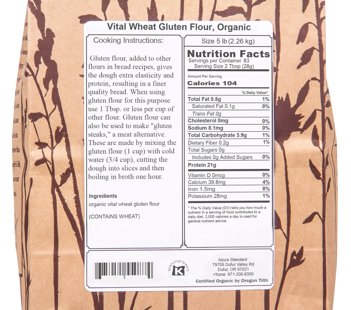 Vital Wheat Gluten Flour, Organic