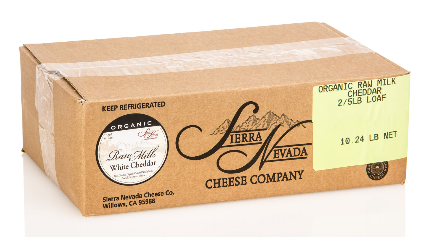 Traditional White Cheddar Cheese Loaf, Raw, Grass Fed, Organic, Random Weight