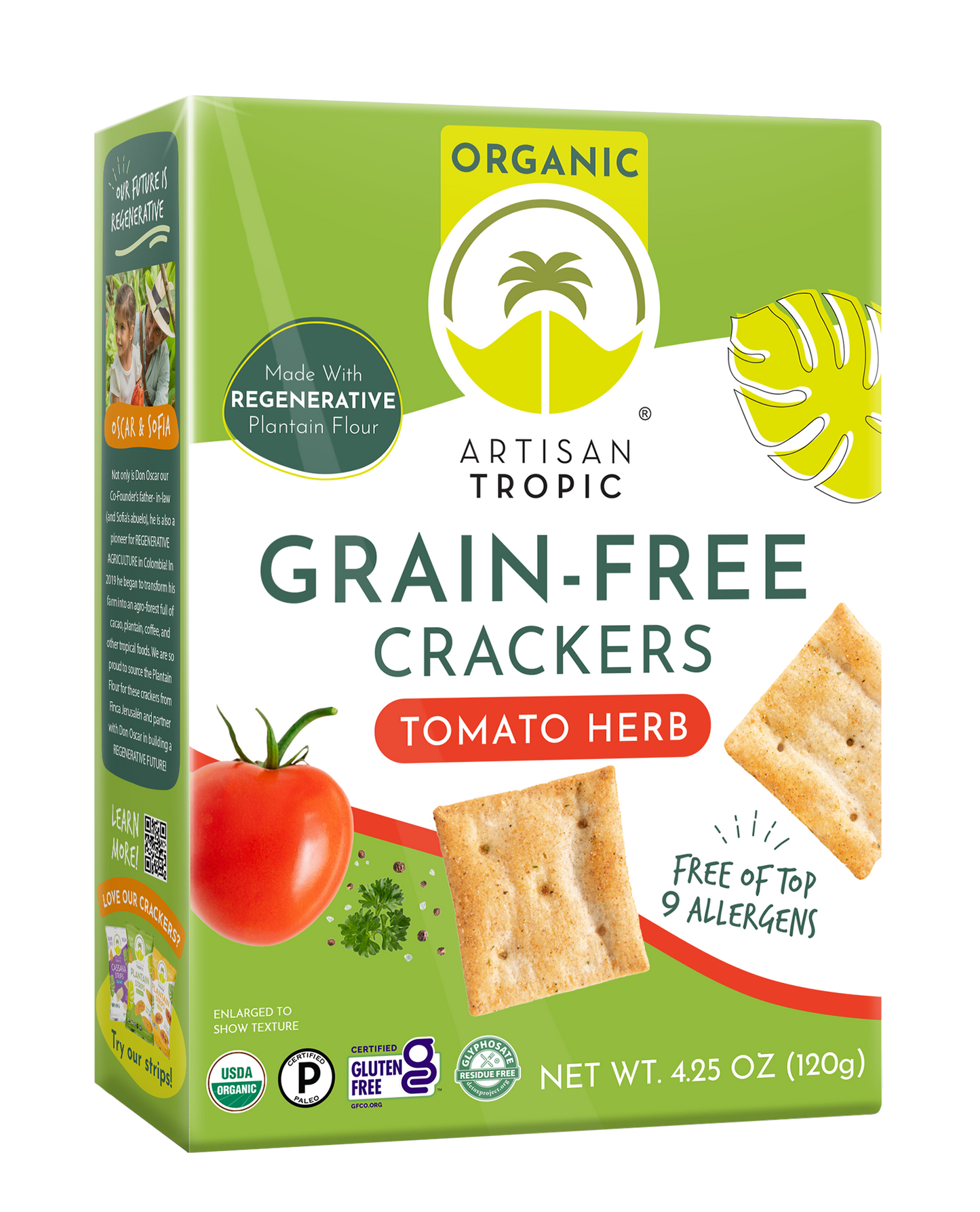 Grain-Free, Crackers, Tomato Herb, Organic