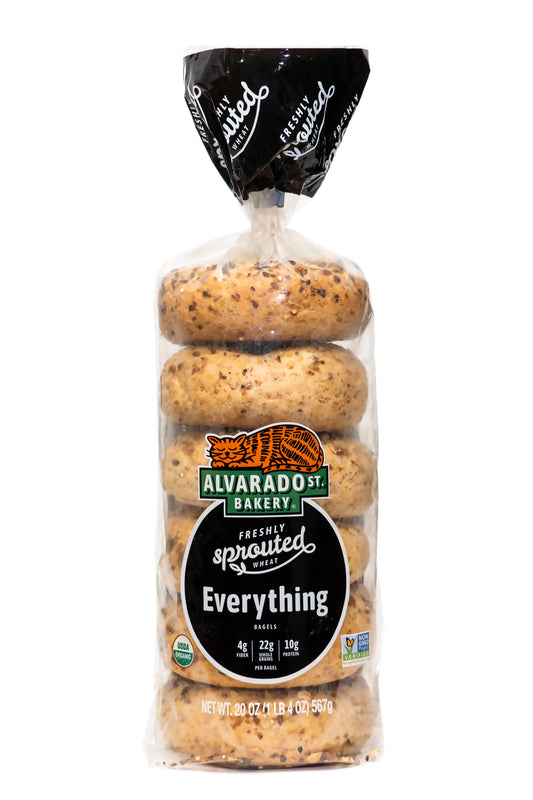 Sprout Wheat Bagels Everything, Frozen, Organic