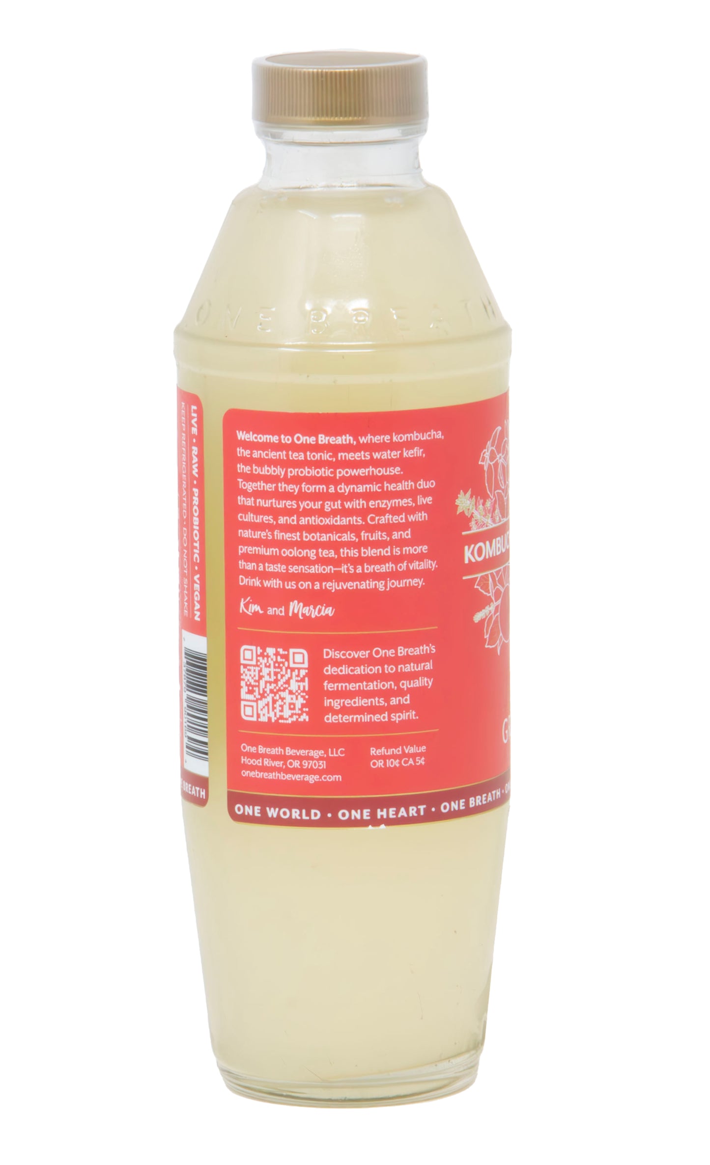 Kombucha & Kefir Water, Grapefruit & Basil, Raw
