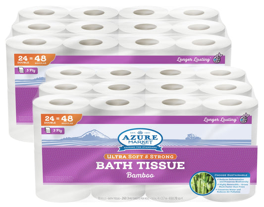 Bamboo Toilet Paper, 3 Ply, 260 Sheets