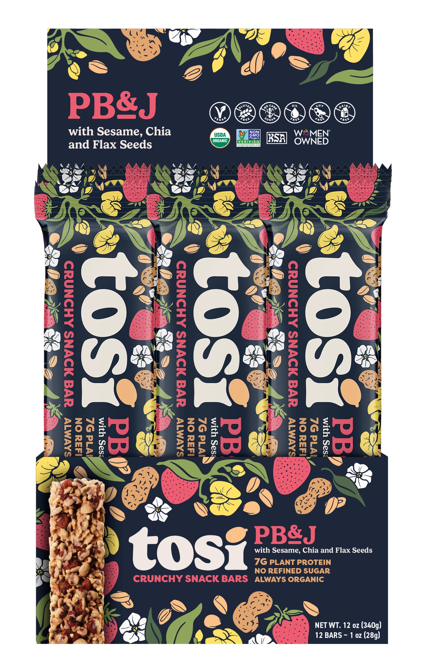 Crunchy Snack Bar, PB&J, Organic