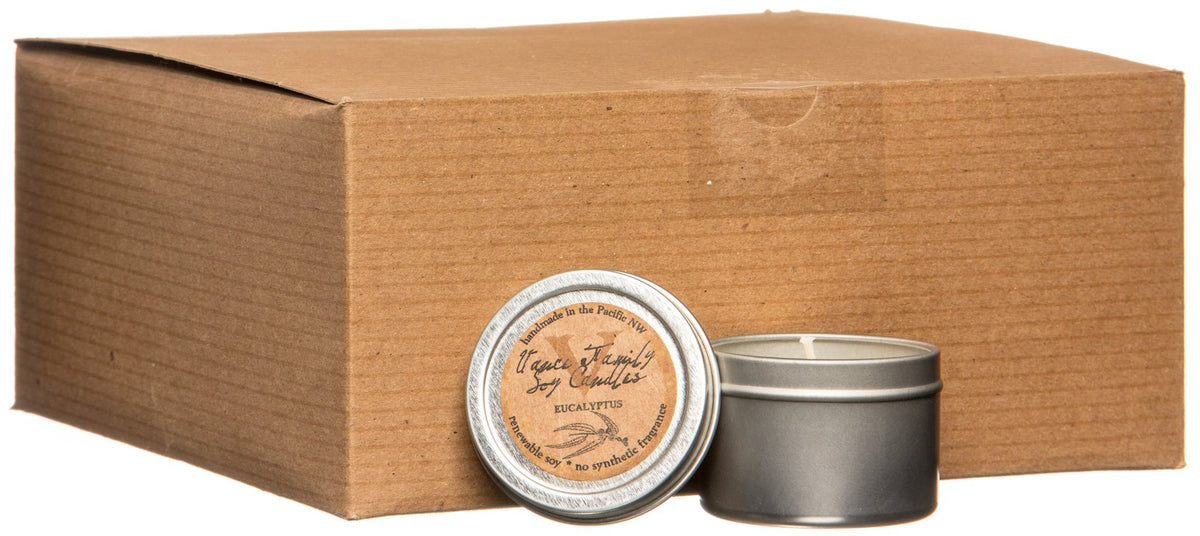 Soy Candle, Eucalyptus, in Tin, Non-GMO