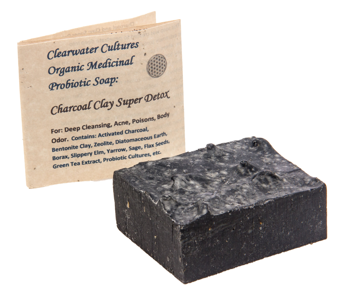 Probiotic Bar Soap, Charcoal Clay Super Detox, Organic
