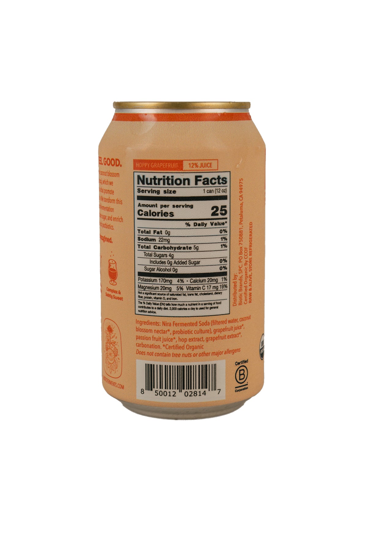 Nira Fermented Soda, Hoppy Grapefruit, Organic
