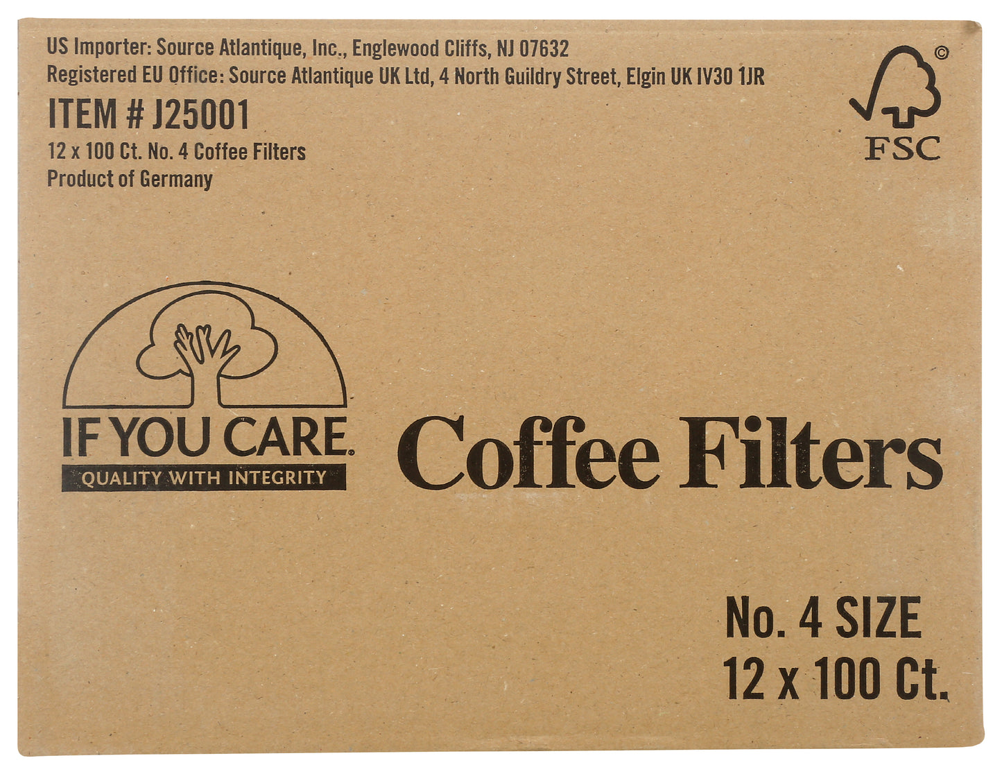 Coffee Filters, No. 4, 100% Unbleached