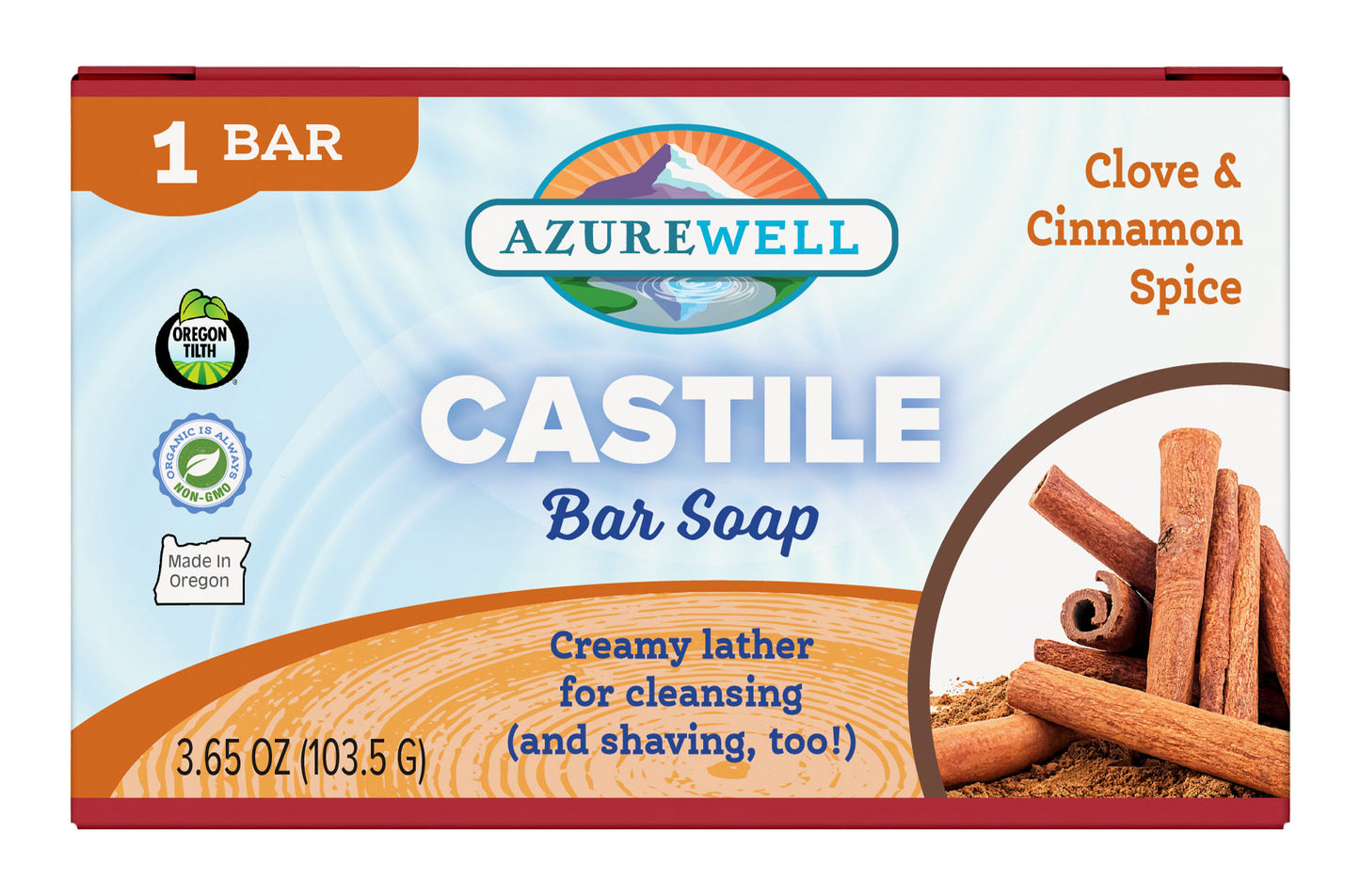 Castile Bar Soap, Clove & Cinnamon Spice, Organic