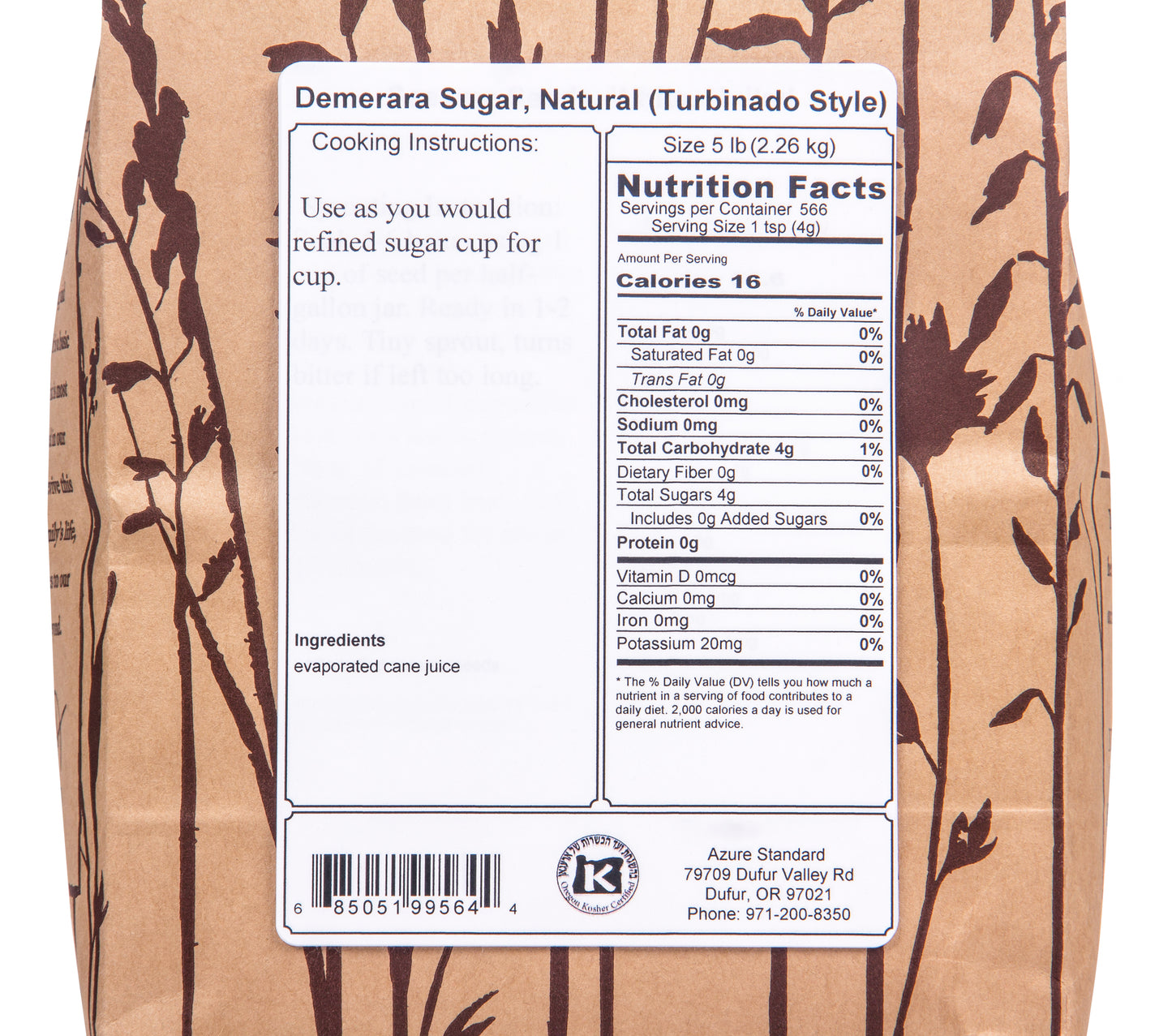 Demerara Sugar, Natural (Turbinado Style)