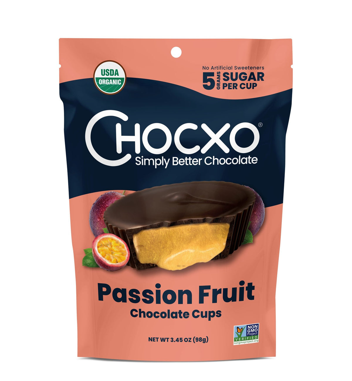 Dark Milk Chocolate Cup, Passion Fruit, Organic