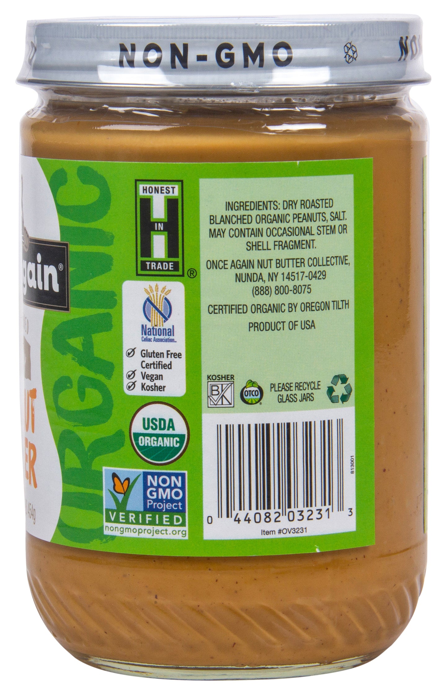 Peanut Butter, Unsweetened, Creamy, Organic