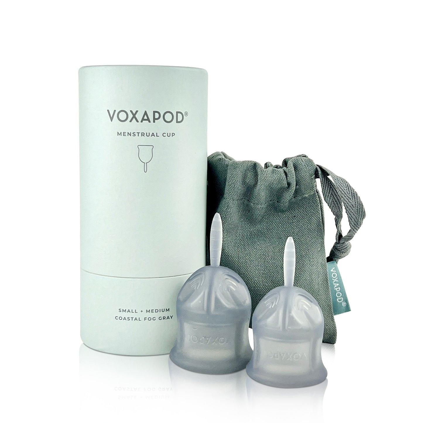 Menstrual Cup, Small & Medium, Coastal Fog Gray