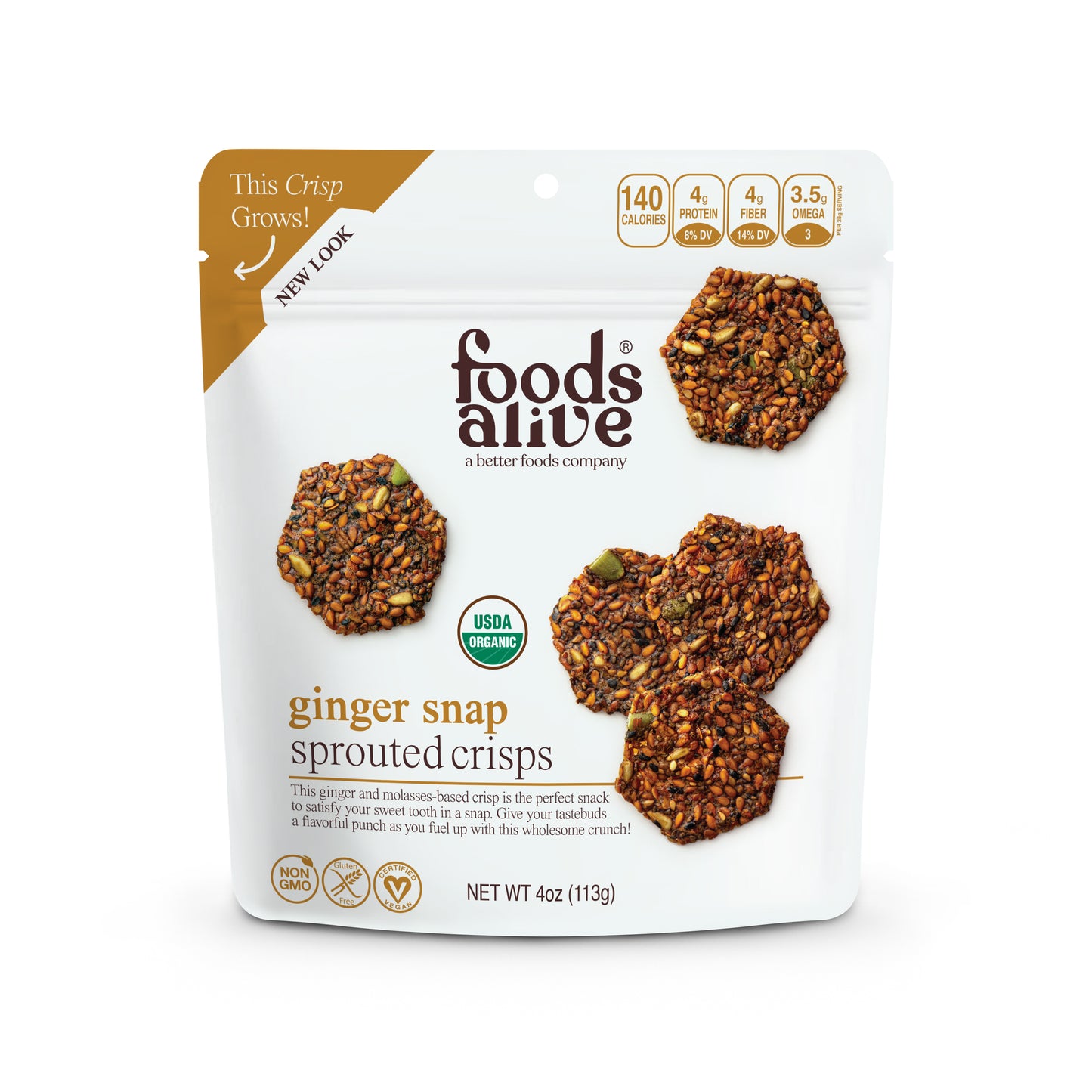 Crisp Crackers, Ginger Snap, Organic