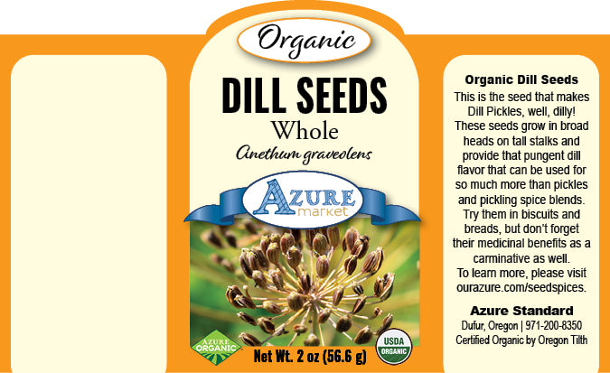 Dill Seeds, Whole, Organic