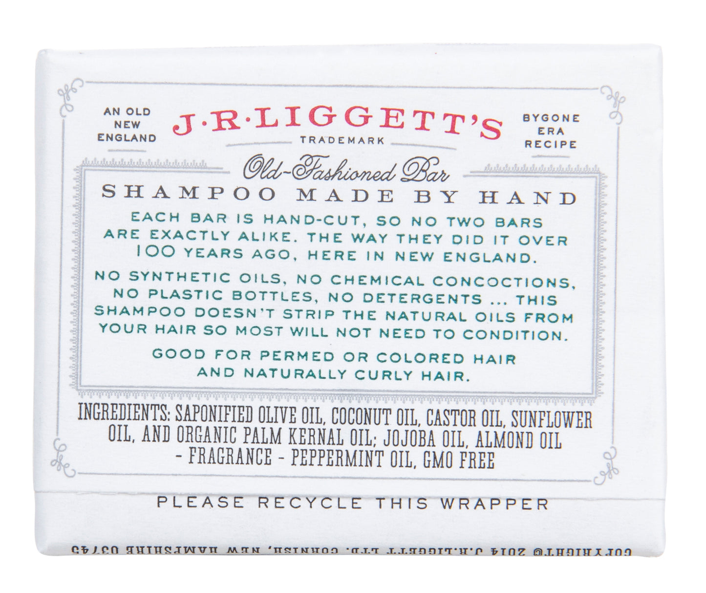 Old Fashioned Bar Shampoo, Jojoba & Peppermint