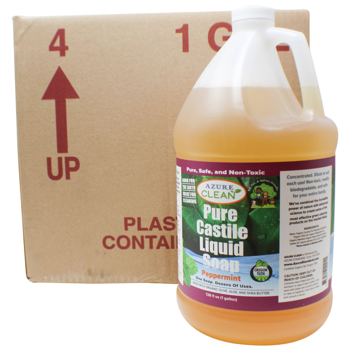 Castile Liquid Soap, Pure, Peppermint, Organic