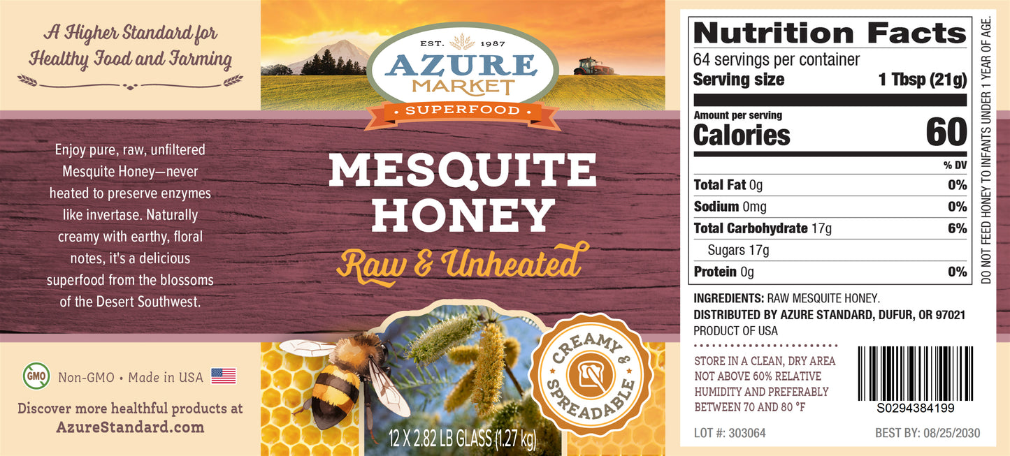 Honey, Raw, Unheated, Mesquite