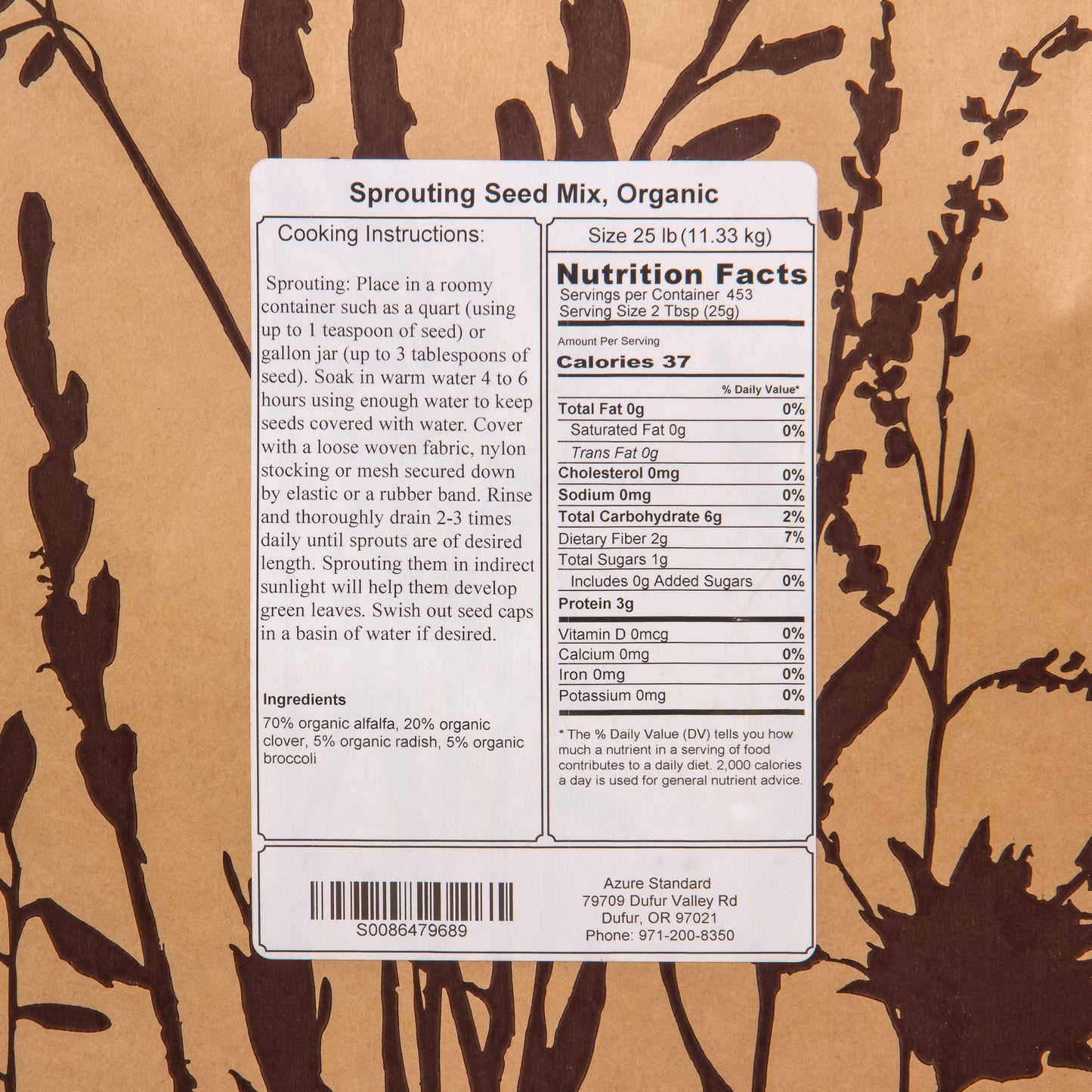 Sprouting Seed Mix, Organic