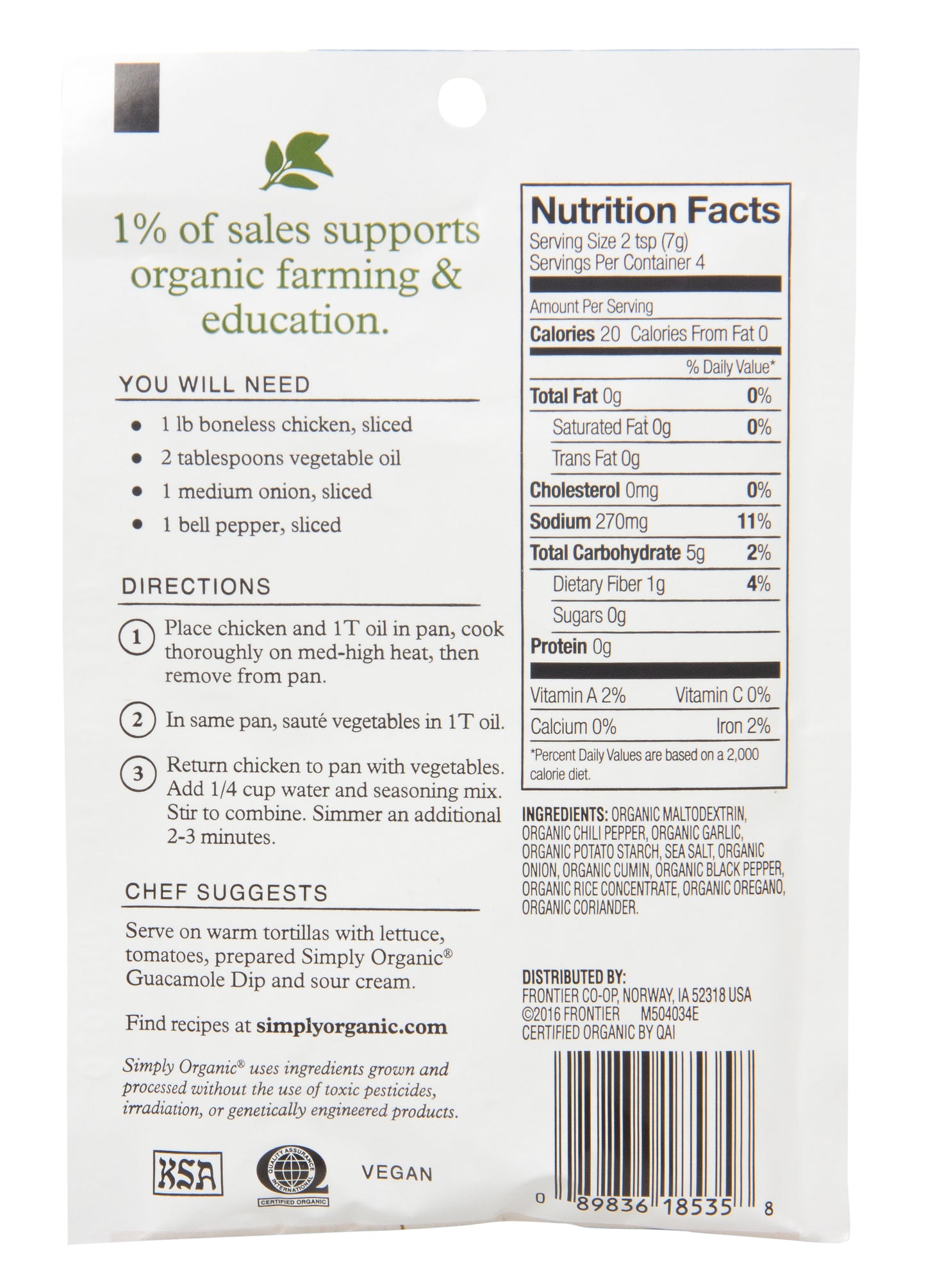 Fajita Seasoning, Organic
