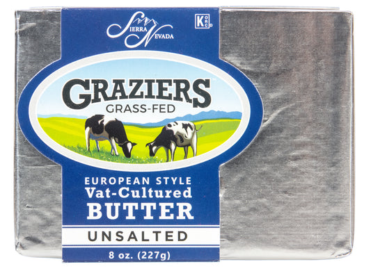 Graziers, Vat-Cultured European Style Butter, Unsalted, Grass-Fed