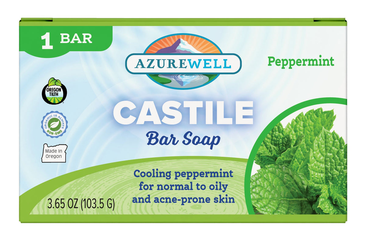Castile Bar Soap, Peppermint, Organic