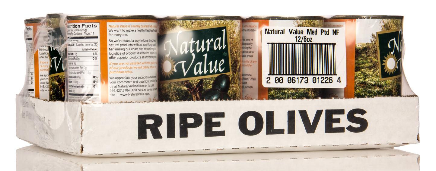 Black Olives, Pitted, Natural