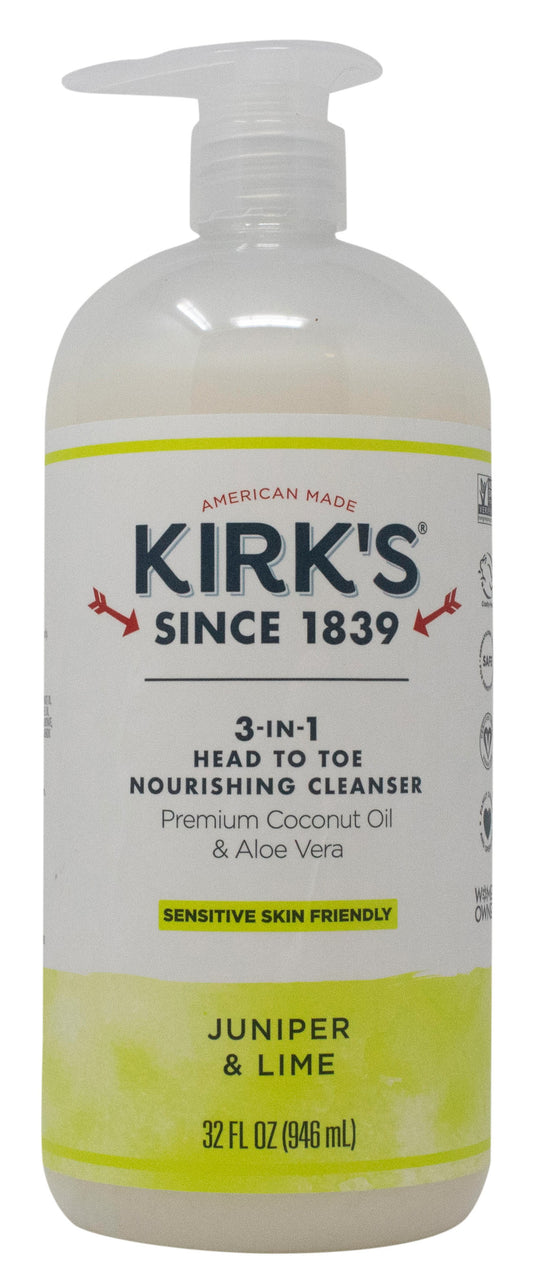 Body Wash, 3 in 1 Head to Toe Nourishing Cleanser, Juniper & Lime