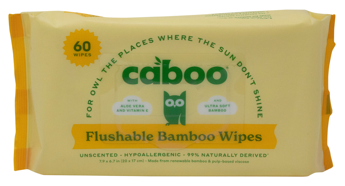 Flushable Wipes, Bamboo, Unscented, Hypoallergenic